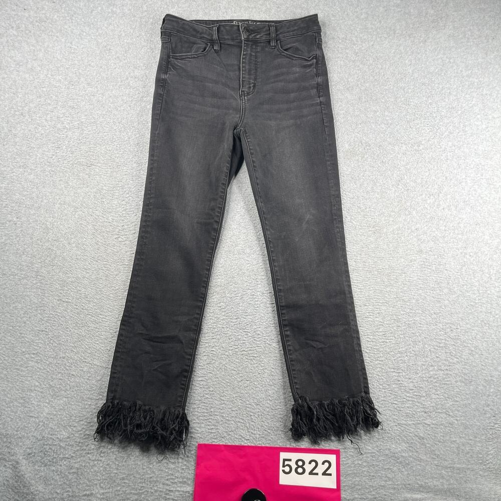 America Eagle Outfitters Denim Jeans Next Level Stretch Frayed Bottoms 10 Reg